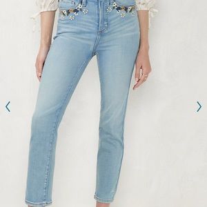 CL Lauren Conrad Super High-Waisted Skinny Leg Flower Jeans NEW Size 8